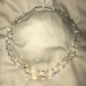Vintage double strand crystal necklace